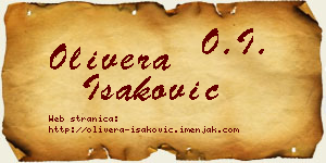 Olivera Isaković vizit kartica